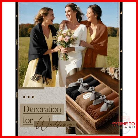 3 Pack Winter Scarves Soft Pashmina Shawl Wraps 75" Long Warm Accessories - Picture 7 of 8